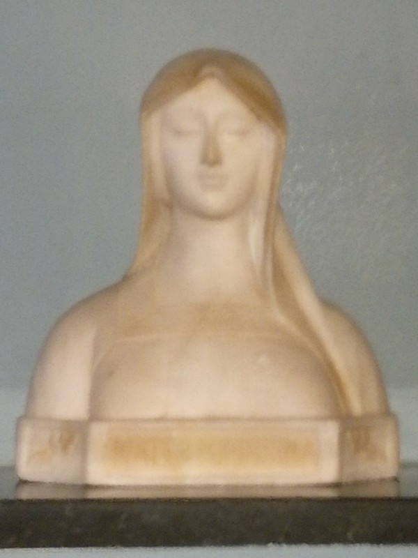 Alabaster bust of virgin Mary