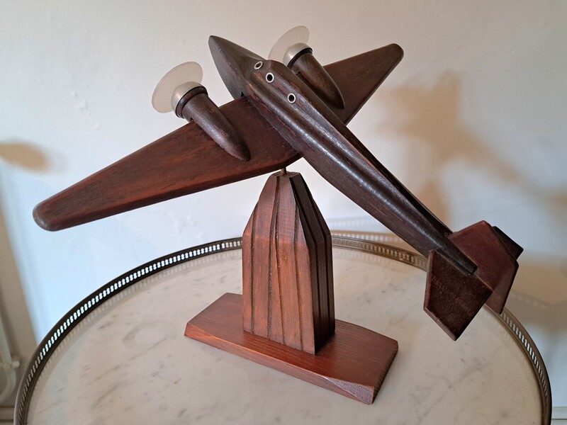 Art deco wooden plane on base