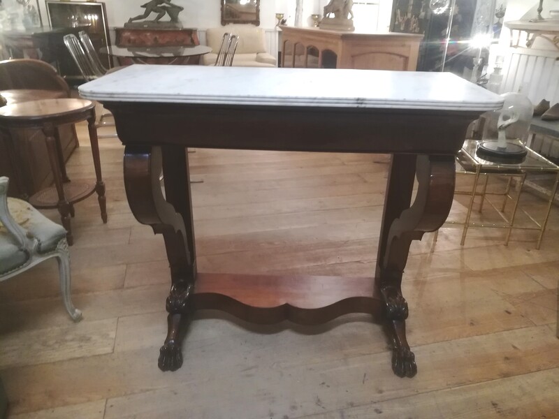 Mahogany and marble top Restoration console
