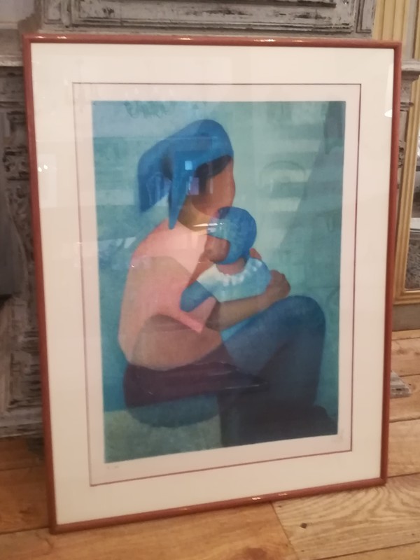 Lithography on colored paper 