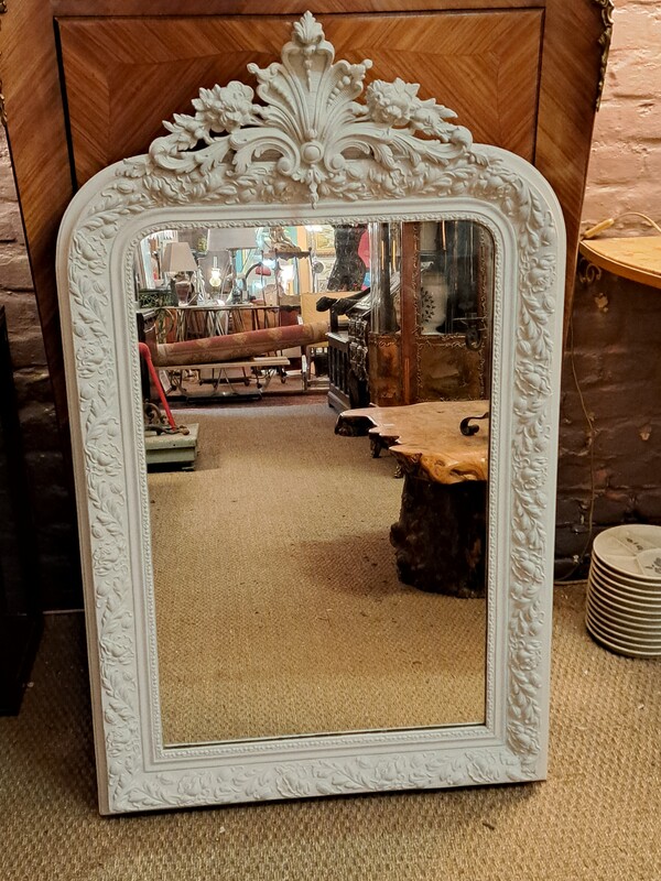 Louis Philippe style painted pediment mirror 