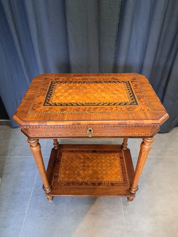 Louis XVI style inlaid makeup table