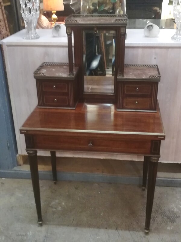 Mahogany and brass Napoléon III dressing/desk table