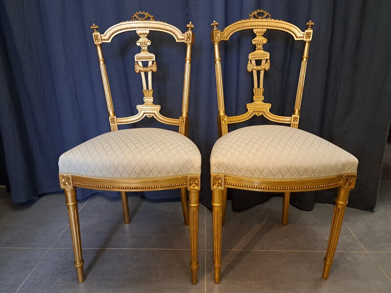 Pair of giltwood Napoléon III chairs