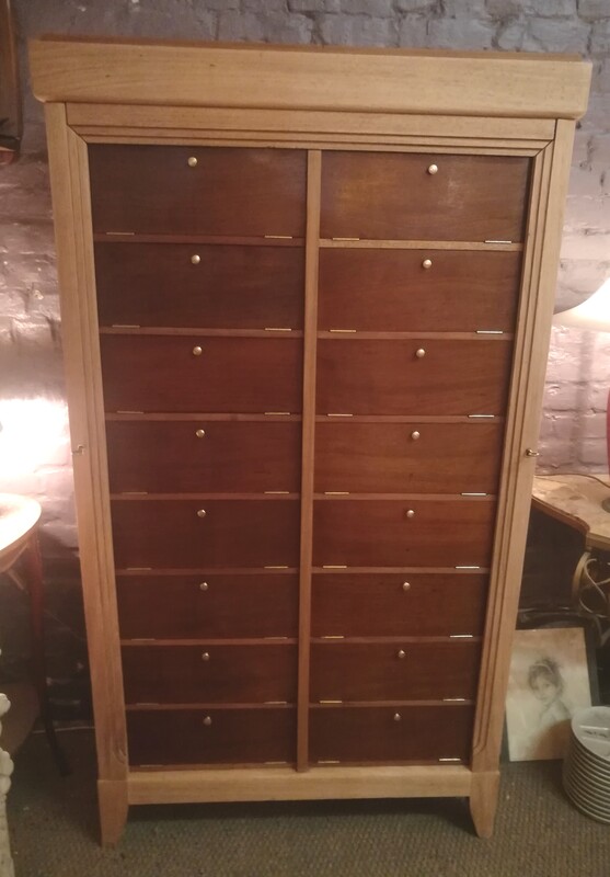 Raw and varnished flaps art deco notary's furniture