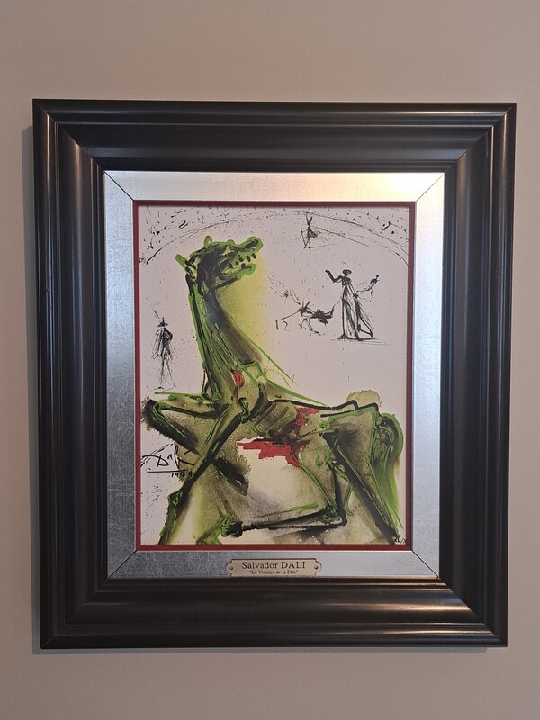 Salvador Dali ceramic print, framed, signed and numbered
