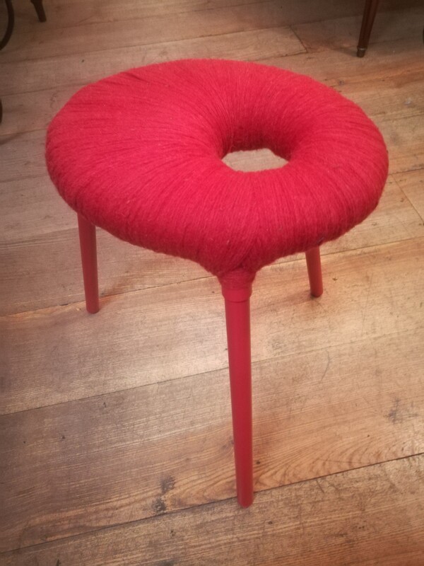 Wool thread and metal Eskilstuna for Ikea stool
